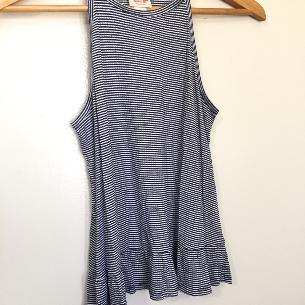 Mossimo High Neckline Tank Top Peplum Hem